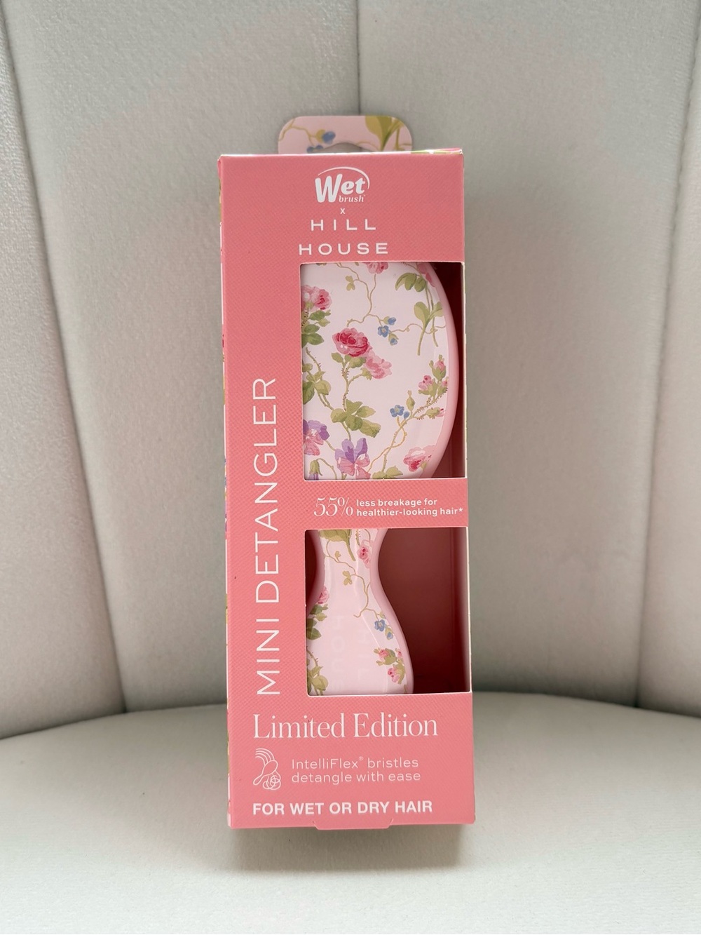 NIB Hill House x Wet Brush Mini Detangler - Pink Bluebonnet Floral
